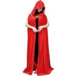 P'TIT Clown re44431 - Cape velours longue avec capuche, rouge