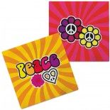 Sachet de 20 Serviettes Hippie 33x33cm