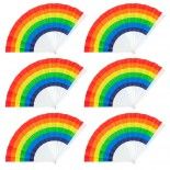 LOT de 6 Eventails Pride arc-en-ciel 23cm