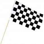 Drapeau DAMIER racing rectangle 30x45cm avec manche