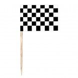 Set de 24 petits Drapeaux Racing à Damier sur pic 7cm