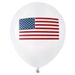 Sachet de 8 Ballons latex 23cm AMERIQUE, tricolore