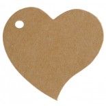 Sachet de 10 marque places Coeur Kraft, naturel