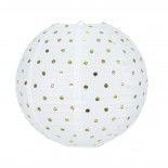 Party Pro 502118M, Boule Japonaise Blanche à Pois Or 35 cm taille M