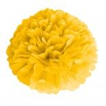 Boule Pompon Papier De Soie jaune 15 cm
