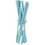 Party Pro 50290, Sachet de 10 pailles bleues à chevrons blancs