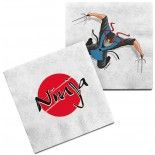 Sachet 20 Serviettes Ninja Manga en papier 33x33cm