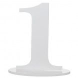 Grand chiffre Anniversaire vertical déco, Chiffre 1 Blanc