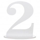 Grand chiffre Anniversaire vertical déco, Chiffre 2 Blanc