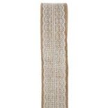 SANTEX 5089-25-5, Ruban jute avec dentelle, ivoire