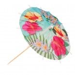 Lot de 6 mini-Parasols cocktails 18cm PARADISE