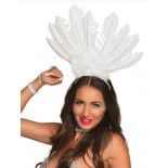 Coiffe Samba plumes, BLANC