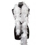 Boa en plumes, blanc 1m80