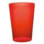 Lot de 10 Gobelets plastique rigide 23cl, translucide Rouge