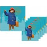 P'TIT Clown re55556 - Sachet 6 Serviettes Ours Paddington 33x33 cm