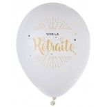 Sachet de 8 ballons Vive la Retraite en latex