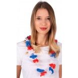 P'TIT Clown re58000, Collier hawaïen France bleu, blanc, rouge