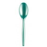 Sachet 20 CUILLÈRES easy 18,5cm plastique, Vert Tiffany perlé