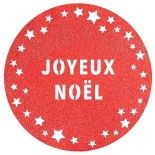 Lot 6 Sets de table Paillettes Premium 34cm Joyeux Noël Etoles, Rouge