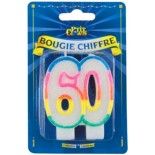 P'TIT Clown re80160 - Bougie chiffre 60 ans