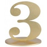 Grand chiffre vertical déco 16cm, Chiffre 3 OR