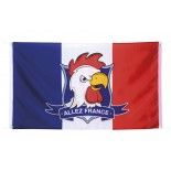 Drapeau ALLEZ FRANCE 90 x 150cm avec logo COQ