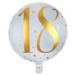 Sachet de 1 ballon Alu blanc Age 18 ans