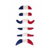 P'TIT Clown re62530, Set de 6 moustaches France Bleu blanc rouge