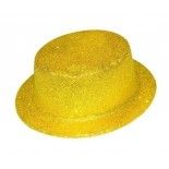 P'TIT Clown re63550 - Chapeau plastique HDF adulte, bords arrondis, paillettes, or