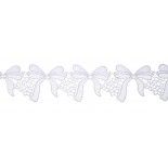 SANTEX 6361-1-45, RUBAN motifs noeud dentelle 45 mm, Blanc