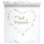 Tapis Just Married blanc illustré Or 10m