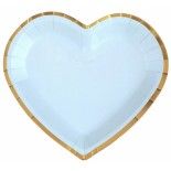 SANTEX 6811-6, Sachet de 10 Assiettes Coeur BB, Ciel