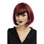 P'TIT Clown re68999 - Perruque vampiresse noir et rouge