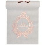 SANTEX 6899-20-30, Chemin de table Just Married Or rose