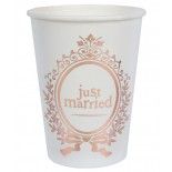 SANTEX 6901-20, Sachet de 10 Gobelets Just Married Or rose