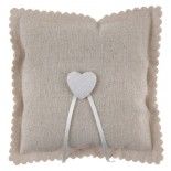 SANTEX 6921-26, Coussin d'alliances coton avec coeur, naturel