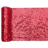 SANTEX 7035-7-20, Ruban de table Sequins 19cm x 3m, Rouge