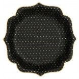 SANTEX 7094-11, Sachet de 10 assiettes pois dorés, noires