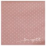 Paquet de 12 Serviettes POIS airlaid 40x40cm, Rose Gold