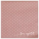 Paquet de 12 Serviettes POIS airlaid 40x40cm, Rose Gold