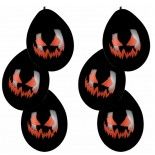 Sachet de 6 ballons 25 cm citrouille Halloween Noirs