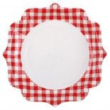 Paquet de 10 Assiettes A LA CAMPAGNE Vichy, Rouge