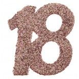 Sachet de 6 Grands confettis anniversaire, Rose Gold pailleté 18 ans