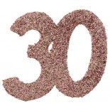 Sachet de 6 Grands confettis anniversaire, Rose Gold pailleté 30 ans