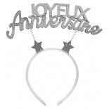 SANTEX 7368-4, Serre tête Anniversaire Etincelant, Argent