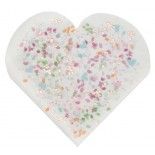 Sachet de 20 Serviettes coeur Mariage fleuri