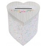 Tirelire COEUR Mariage fleuri 20cm (coeur)