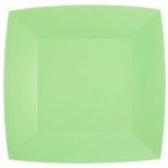 Lot de 10 Assiettes Carrées carton compostables 23x23cm, Menthe