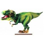 Décor Centre de Table Dinosaure T-Rex en bois sur socle 24cm