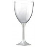 20 Grands verres à Eau, pied BLANC Perlé